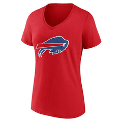 Buffalo Bills Women's Team Authentic Personalized Name & Number V-Neck T-Shirt Red - NFL