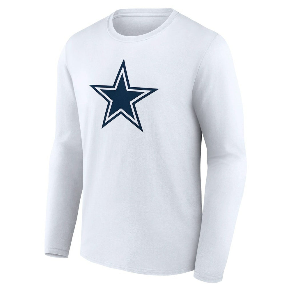 Dallas Cowboys Team Authentic Personalized Name & Number Long Sleeve T-Shirt White - NFL