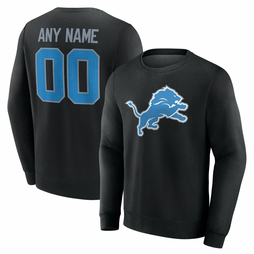 Detroit Lions Team Authentic Personalized Name & Number Sweatshirt Black - NFL