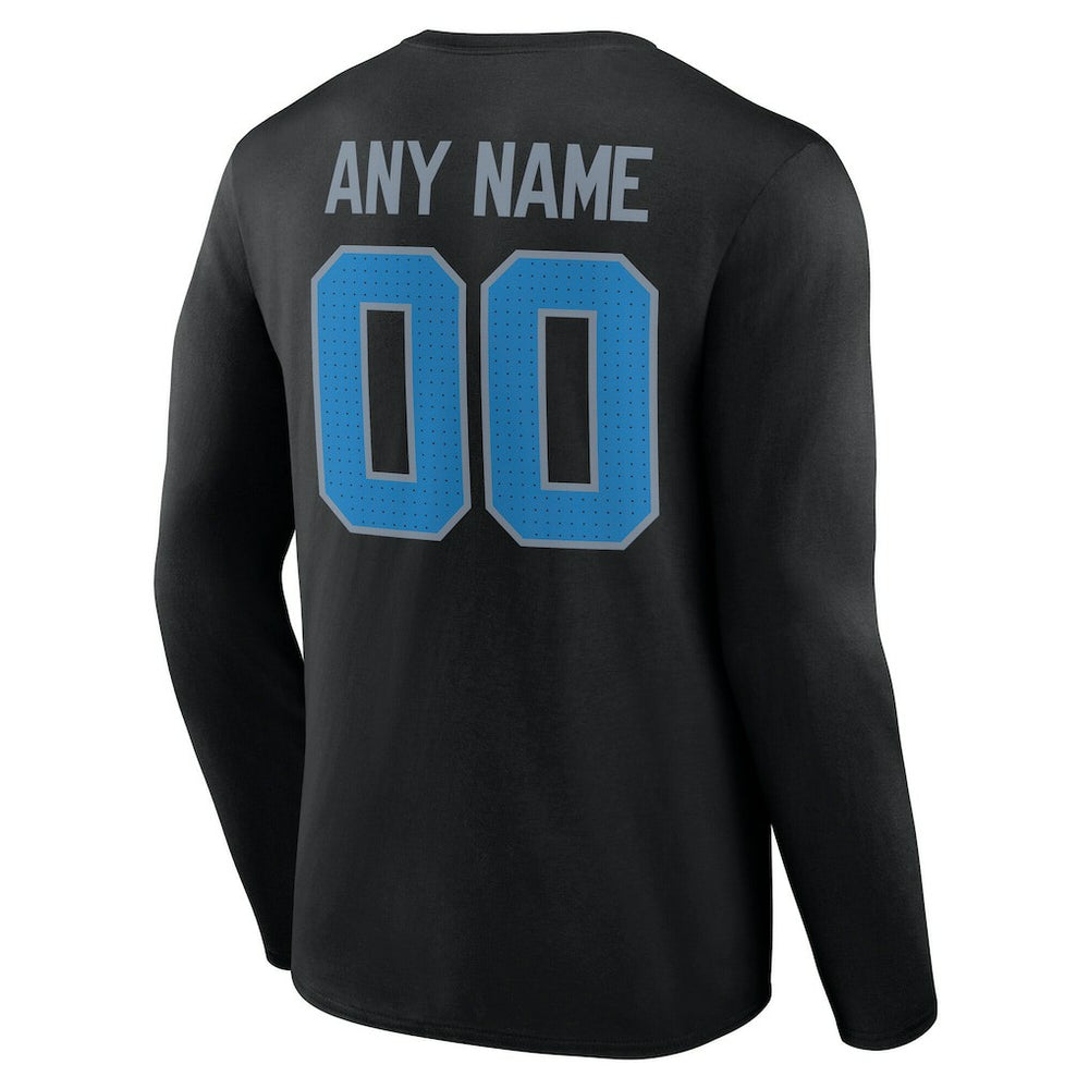 Detroit Lions Team Authentic Personalized Name & Number Long Sleeve T-Shirt Black - NFL