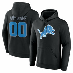 Detroit Lions Team Authentic Personalized Name & Number Hoodie Black - NFL