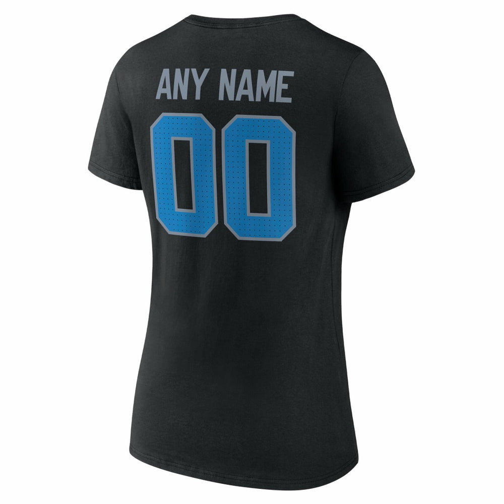 Detroit Lions Women's Team Authentic Personalized Name & Number V-Neck T-Shirt Black - NFL