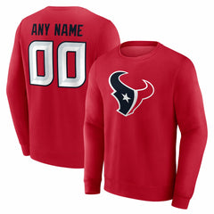 Houston Texans Team Authentic Personalized Name & Number Sweatshirt Red - NFL