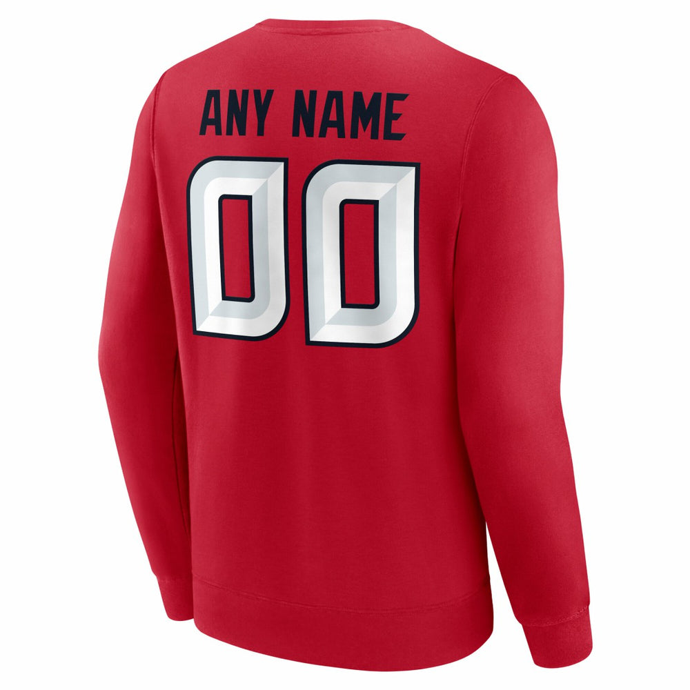 Houston Texans Team Authentic Personalized Name & Number Sweatshirt Red - NFL