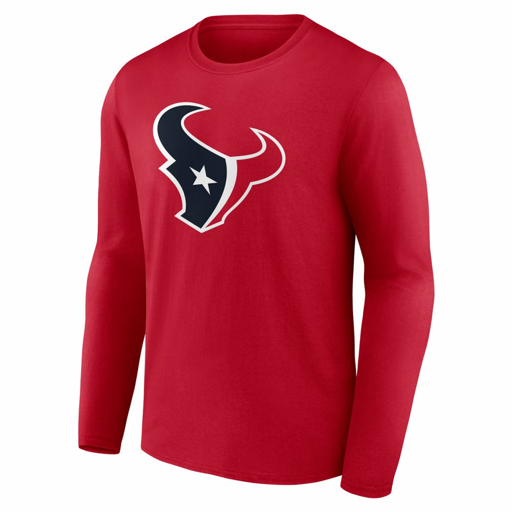 Houston Texans Team Authentic Personalized Name & Number Long Sleeve T-Shirt Red - NFL