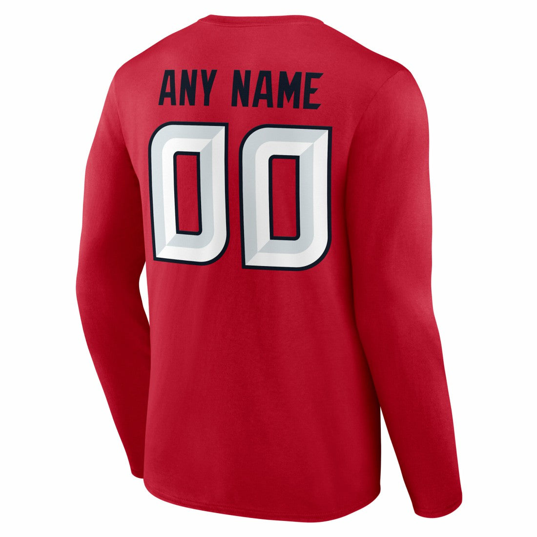 Houston Texans Team Authentic Personalized Name & Number Long Sleeve T-Shirt Red - NFL