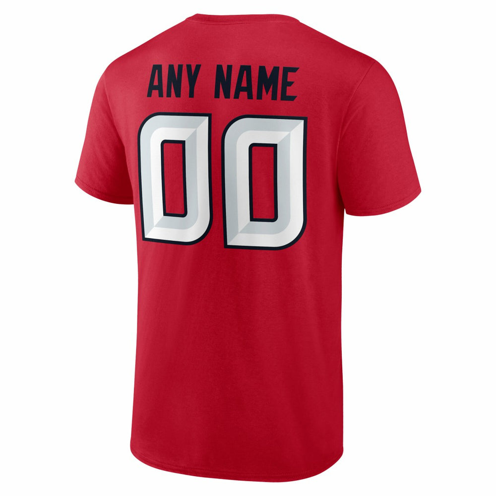 Houston Texans Team Authentic Personalized Name & Number T-Shirt Red - NFL