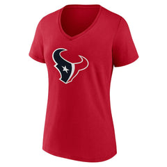 Houston Texans Women's Team Authentic Personalized Name & Number V-Neck T-Shirt Red - NFL