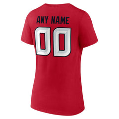 Houston Texans Women's Team Authentic Personalized Name & Number V-Neck T-Shirt Red - NFL