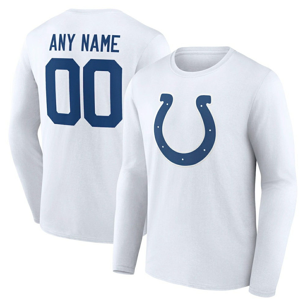 Indianapolis Colts Team Authentic Personalized Name & Number Long Sleeve T-Shirt White - NFL