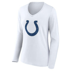 Indianapolis Colts Women's Team Authentic Personalized Name & Number Long Sleeve V-Neck T-Shirt White - NFL