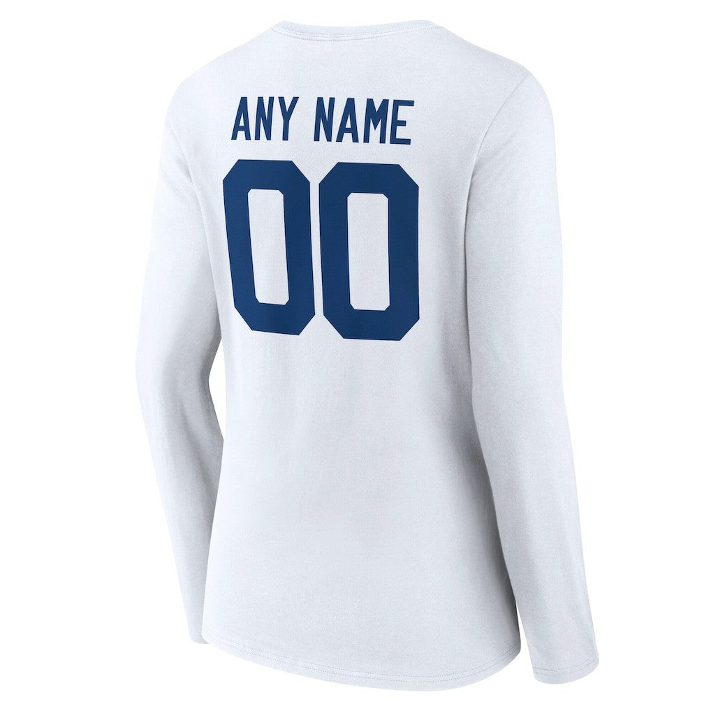 Indianapolis Colts Women's Team Authentic Personalized Name & Number Long Sleeve V-Neck T-Shirt White - NFL