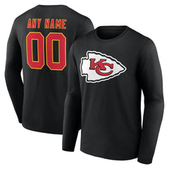Kansas City Chiefs Team Authentic Personalized Name & Number Long Sleeve T-Shirt Black - NFL