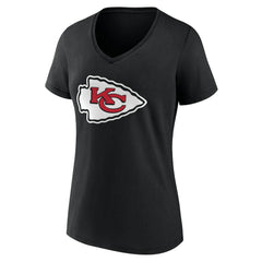 Kansas City Chiefs Women's Team Authentic Personalized Name & Number V-Neck T-Shirt Black - NFL