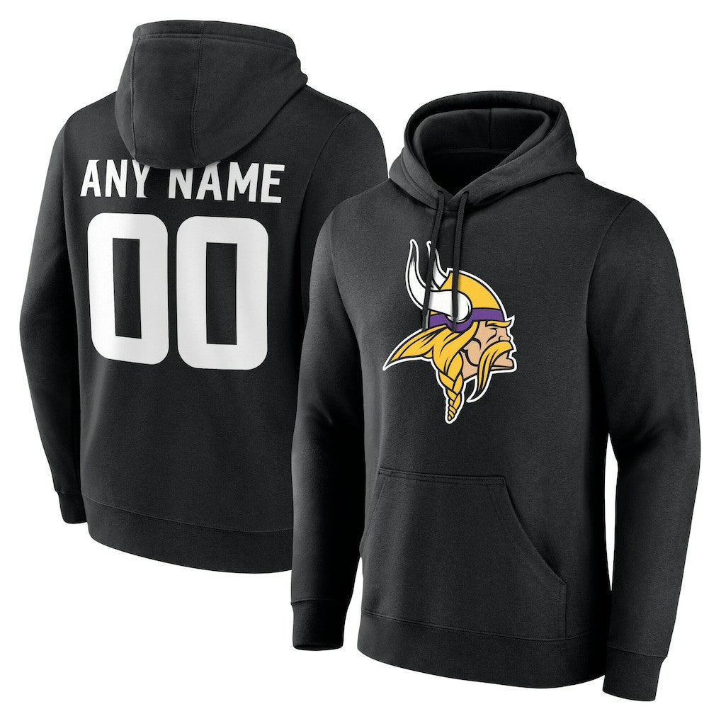 Minnesota Vikings Team Authentic Personalized Name & Number Hoodie Black - NFL