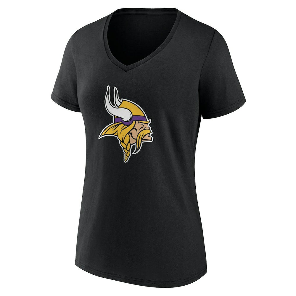 Minnesota Vikings Women's Team Authentic Personalized Name & Number V-Neck T-Shirt Black - NFL