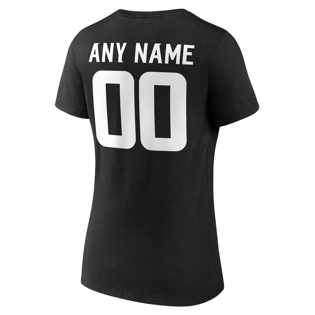 Minnesota Vikings Women's Team Authentic Personalized Name & Number V-Neck T-Shirt Black - NFL