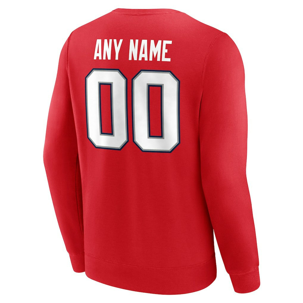 New England Patriots Team Authentic Personalized Name & Number Sweatshirt Red - NFL