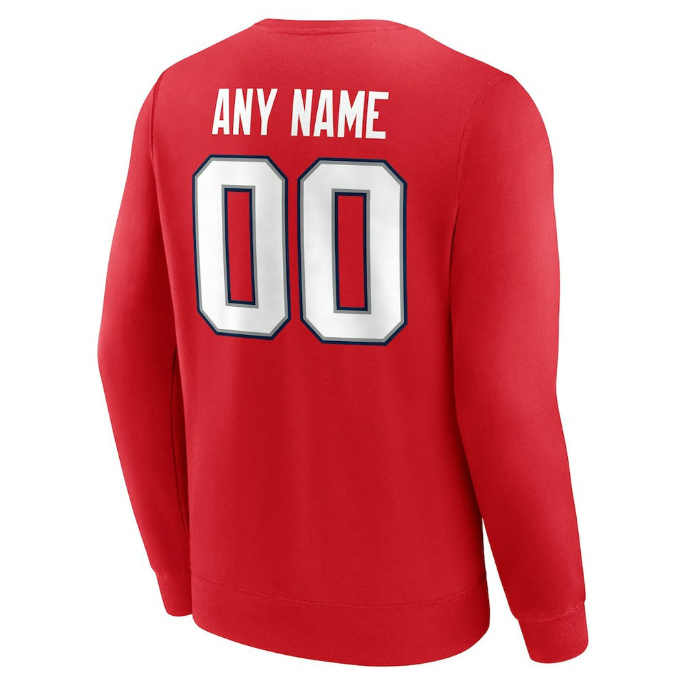 New England Patriots Team Authentic Personalized Name & Number Sweatshirt Red - NFL