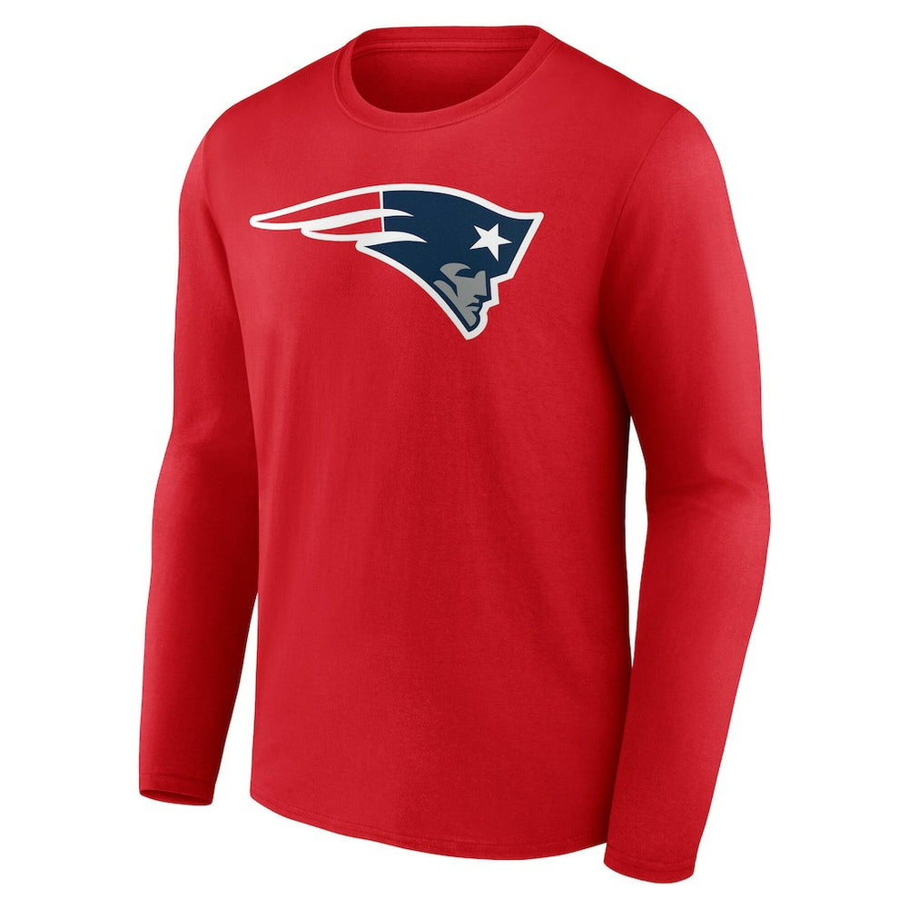 New England Patriots Team Authentic Personalized Name & Number Long Sleeve T-Shirt Red - NFL