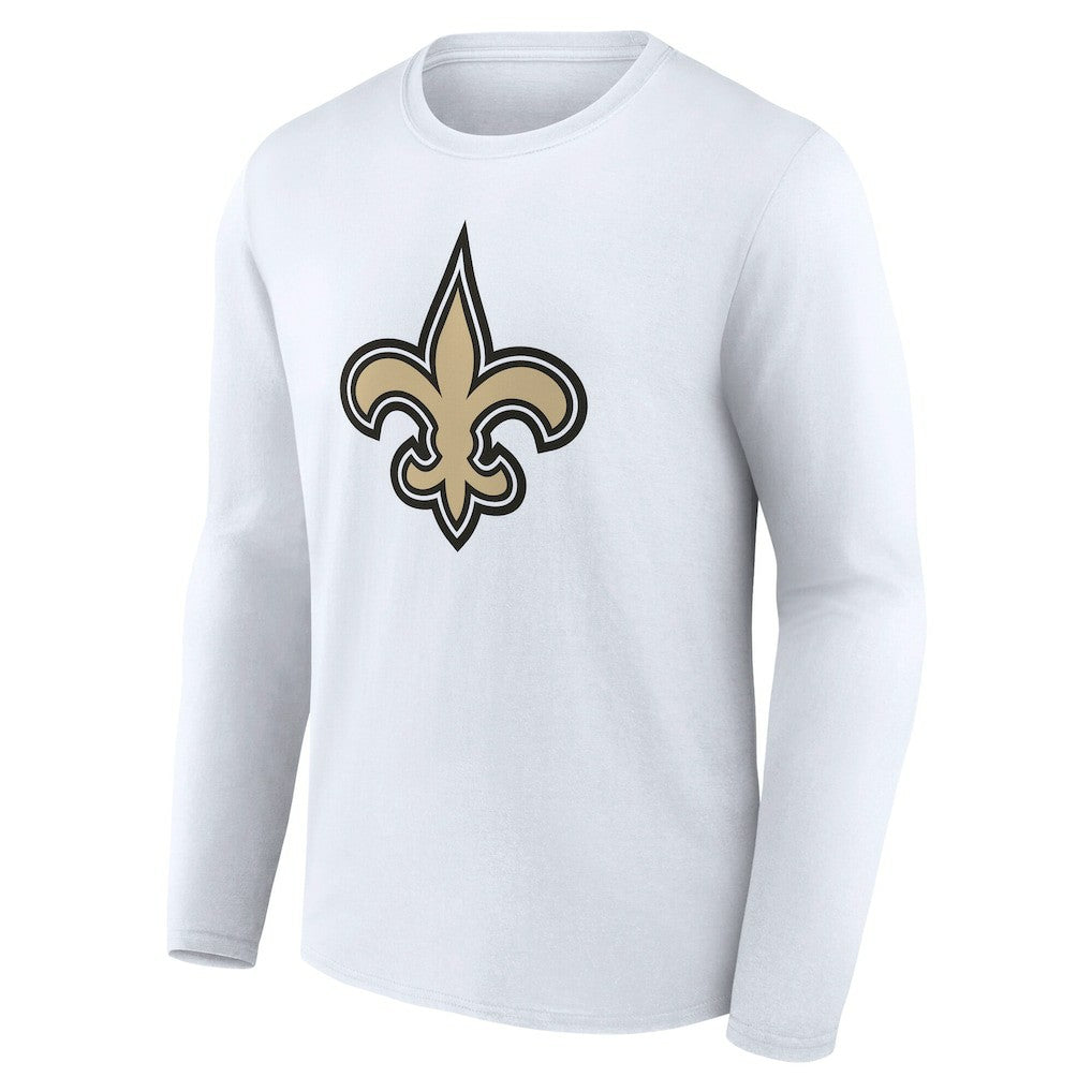New Orleans Saints Team Authentic Personalized Name & Number Long Sleeve T-Shirt White - NFL