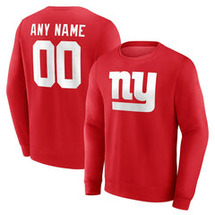 New York Giants Team Authentic Personalized Name & Number Sweatshirt Red - NFL
