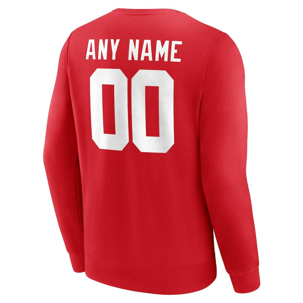 New York Giants Team Authentic Personalized Name & Number Sweatshirt Red - NFL