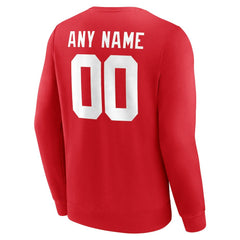 New York Giants Team Authentic Personalized Name & Number Sweatshirt Red - NFL