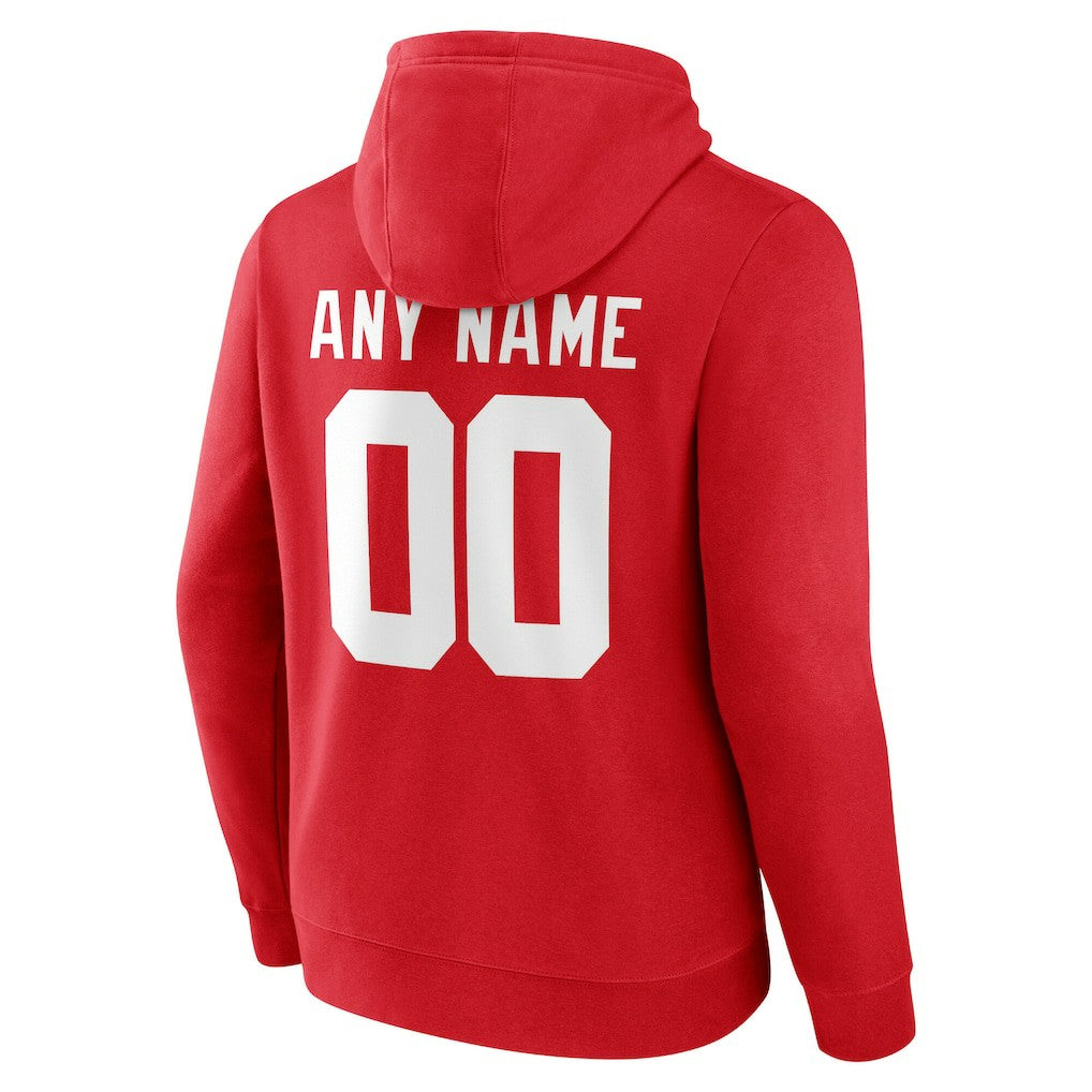 New York Giants Team Authentic Personalized Name & Number Hoodie Red - NFL