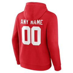 New York Giants Team Authentic Personalized Name & Number Hoodie Red - NFL