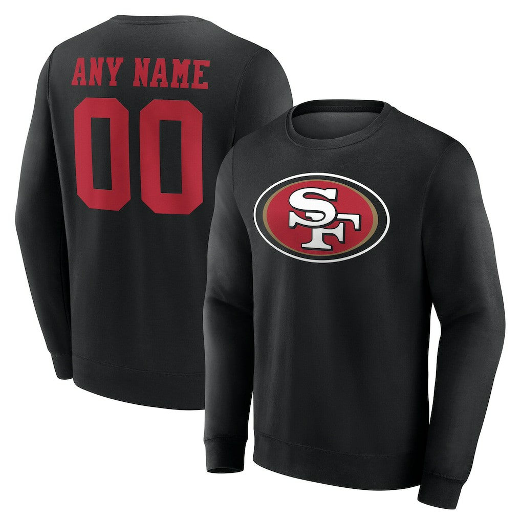 San Francisco 49ers Team Authentic Personalized Name & Number Sweatshirt Black - NFL