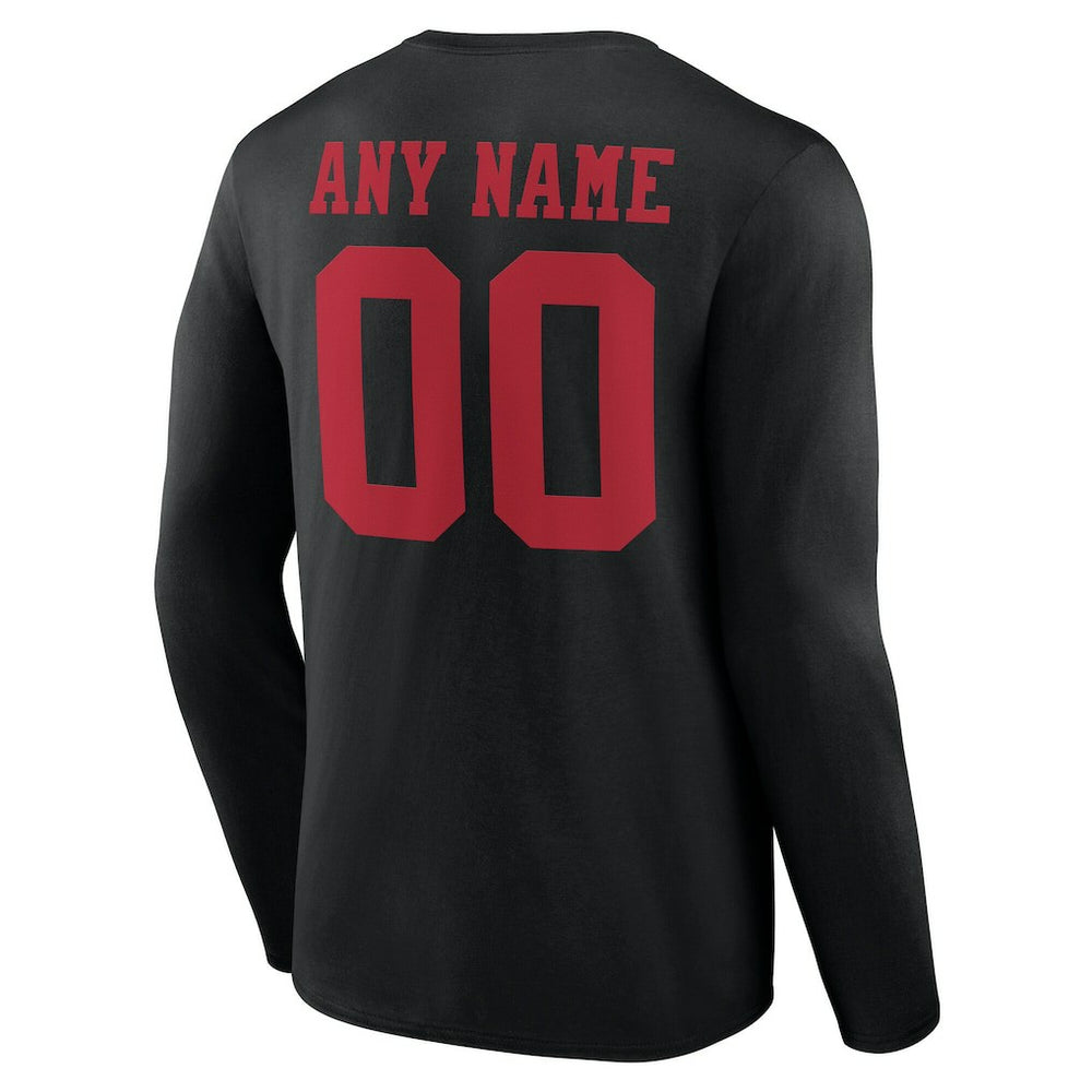 San Francisco 49ers Team Authentic Personalized Name & Number Long Sleeve T-Shirt Black - NFL