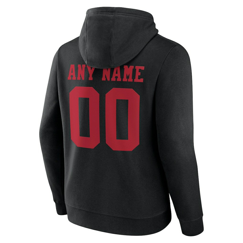 San Francisco 49ers Team Authentic Personalized Name & Number Hoodie Black - NFL