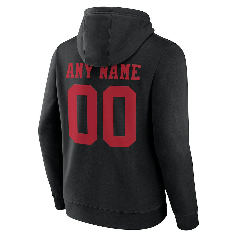 San Francisco 49ers Team Authentic Personalized Name & Number Hoodie Black - NFL