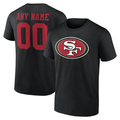 San Francisco 49ers Team Authentic Personalized Name & Number T-Shirt Black - NFL