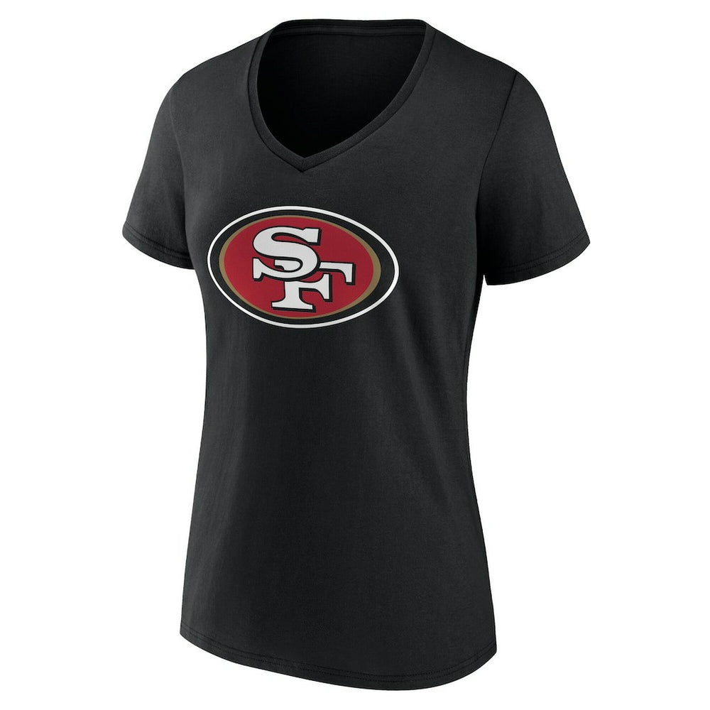 San Francisco 49ers Women's Team Authentic Personalized Name & Number V-Neck T-Shirt Black - NFL