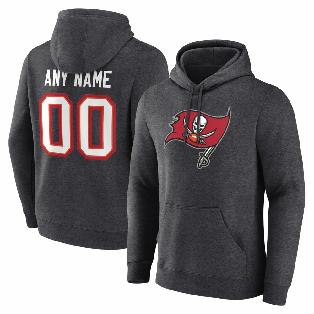 Tampa Bay Buccaneers Team Authentic Personalized Name & Number Hoodie Charcoal - NFL