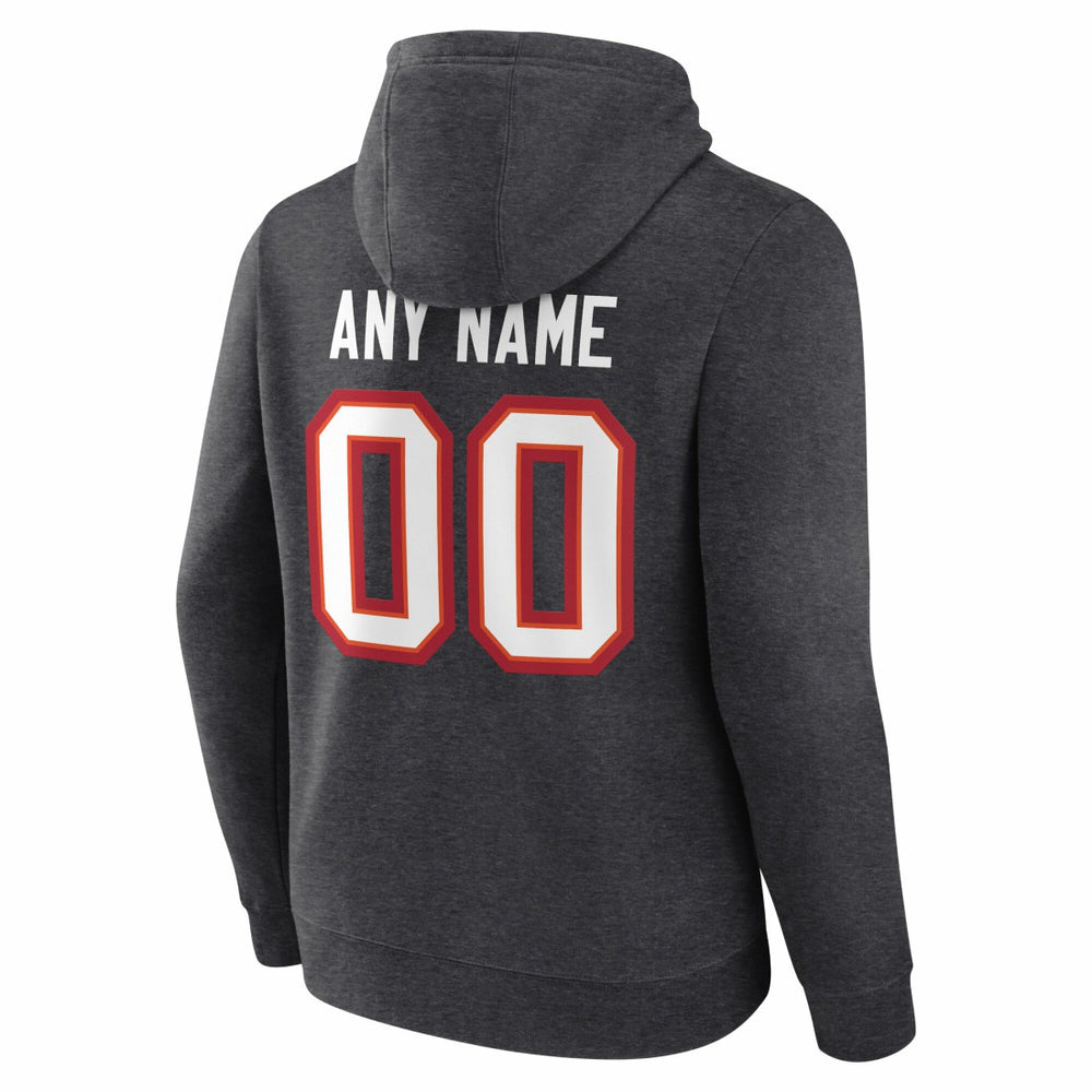 Tampa Bay Buccaneers Team Authentic Personalized Name & Number Hoodie Charcoal - NFL