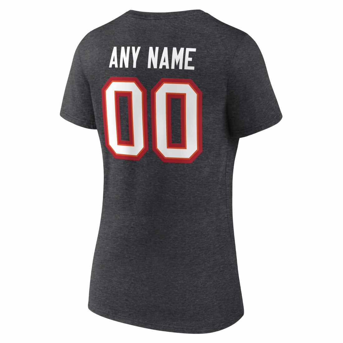 Tampa Bay Buccaneers Women's Team Authentic Personalized Name & Number V-Neck T-Shirt Charcoal - NFL