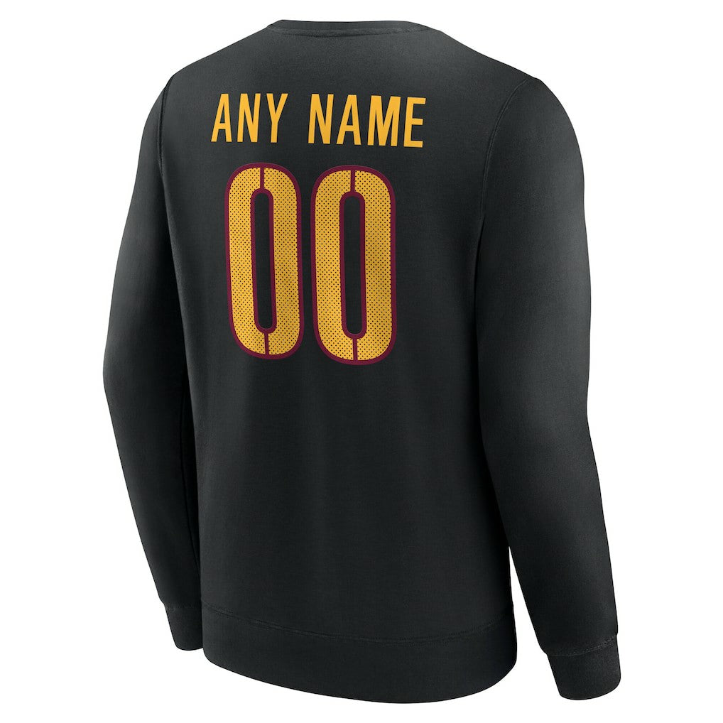 Washington Commanders Team Authentic Personalized Name & Number Sweatshirt Black - NFL