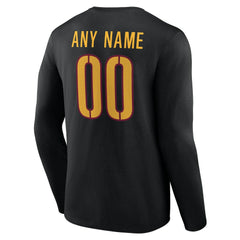 Washington Commanders Team Authentic Personalized Name & Number Long Sleeve T-Shirt Black - NFL