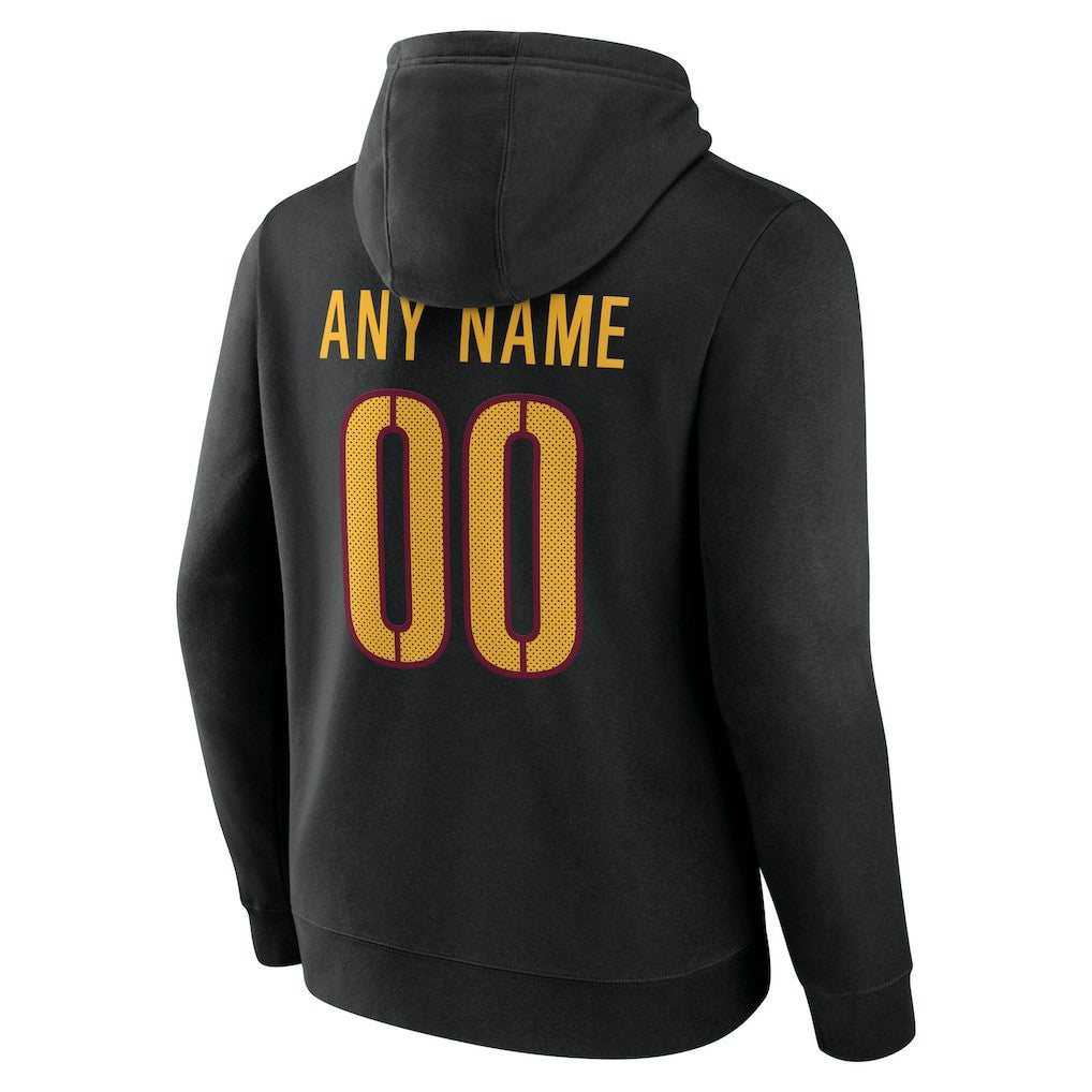 Washington Commanders Team Authentic Personalized Name & Number Hoodie Black - NFL