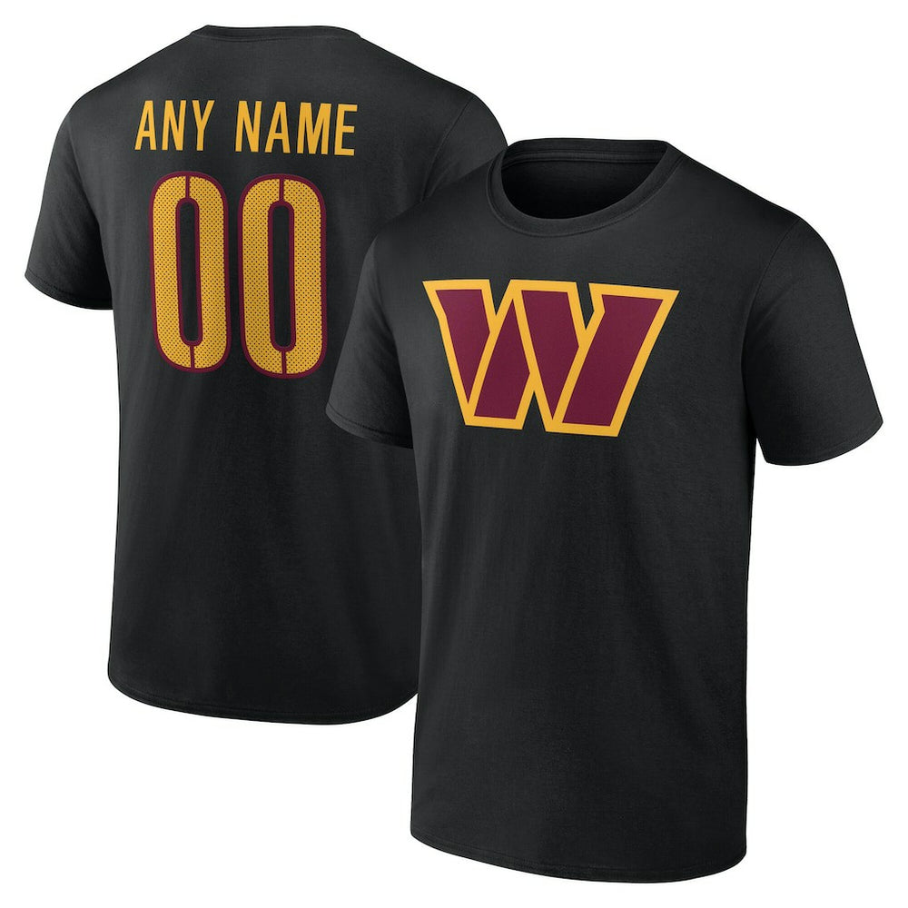 Washington Commanders Team Authentic Personalized Name & Number T-Shirt Black - NFL