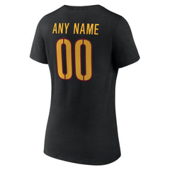Washington Commanders Women's Team Authentic Personalized Name & Number V-Neck T-Shirt Black - NFL