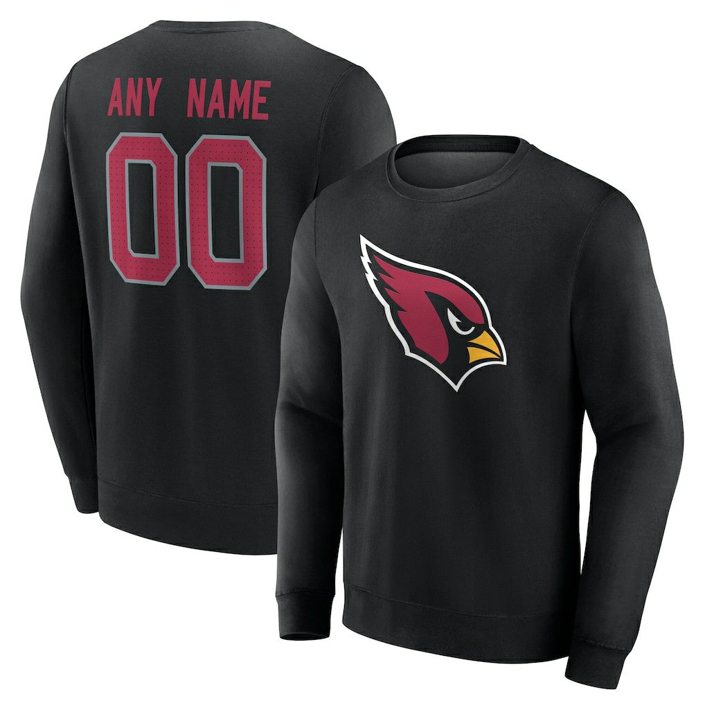 Arizona Cardinals Team Authentic Personalized Name & Number Sweatshirt Black - NFL