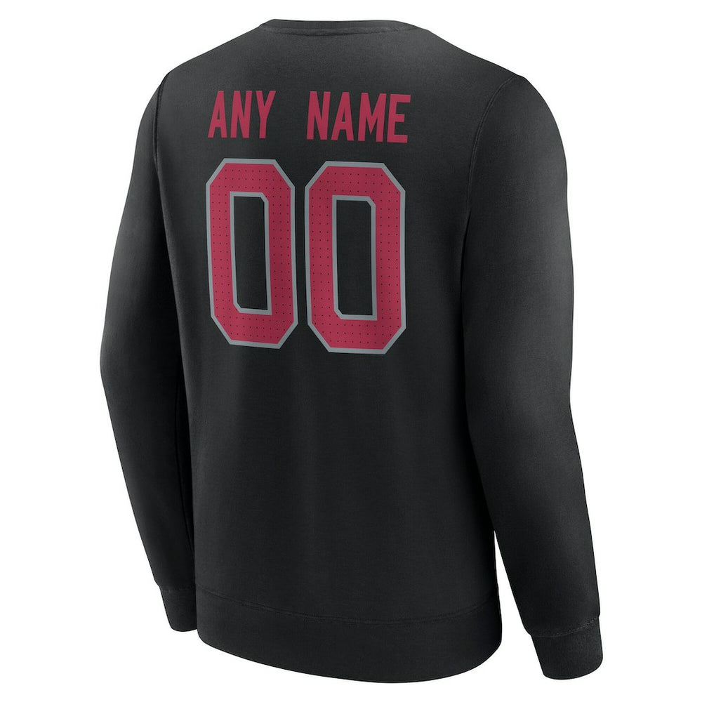 Arizona Cardinals Team Authentic Personalized Name & Number Sweatshirt Black - NFL