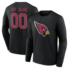 Arizona Cardinals Team Authentic Personalized Name & Number Long Sleeve T-Shirt Black - NFL