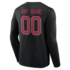 Arizona Cardinals Team Authentic Personalized Name & Number Long Sleeve T-Shirt Black - NFL