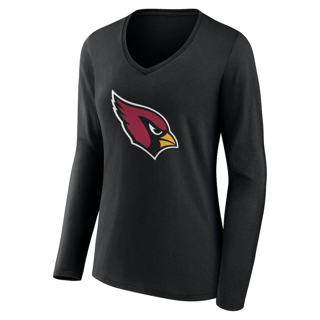 Arizona Cardinals Women's Team Authentic Personalized Name & Number Long Sleeve V-Neck T-Shirt Black - NFL
