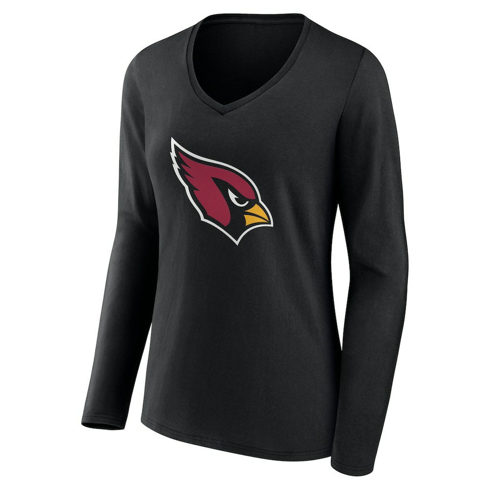 Arizona Cardinals Women's Team Authentic Personalized Name & Number Long Sleeve V-Neck T-Shirt Black - NFL
